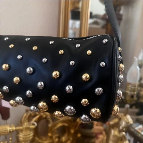 Bcbgeneration studded bag silver gold and monogram logo on the back - Picture 3 of 8